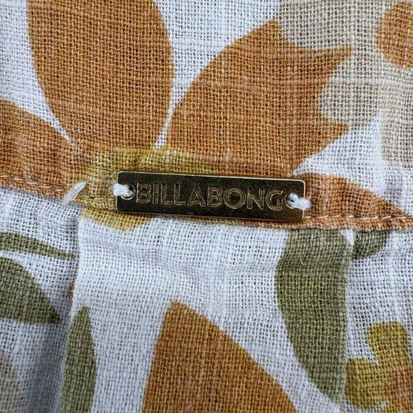 Billabong Made For Sun Oversized Button Up Shirt Womens Small Cotton Floral - Picture 10 of 11